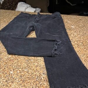 MOTHER Black Step Fray Jeans